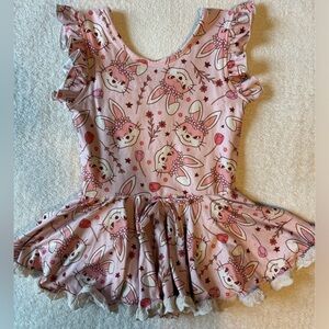 Cheeky Plum Pink Bunny Leotard Dress, Girls Sz 6. Springtime Easter